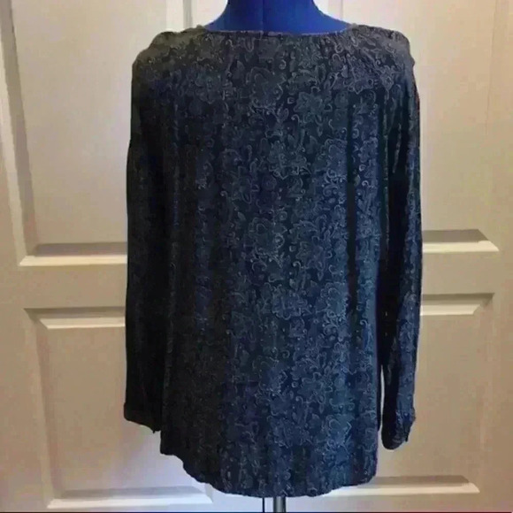 Rayon tunic charcoal gray with light gray … - Picture 2 of 6